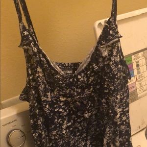 Torrid, floral, black/white tank